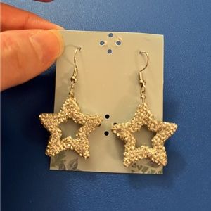 Silver Sparkle Star Earrings
